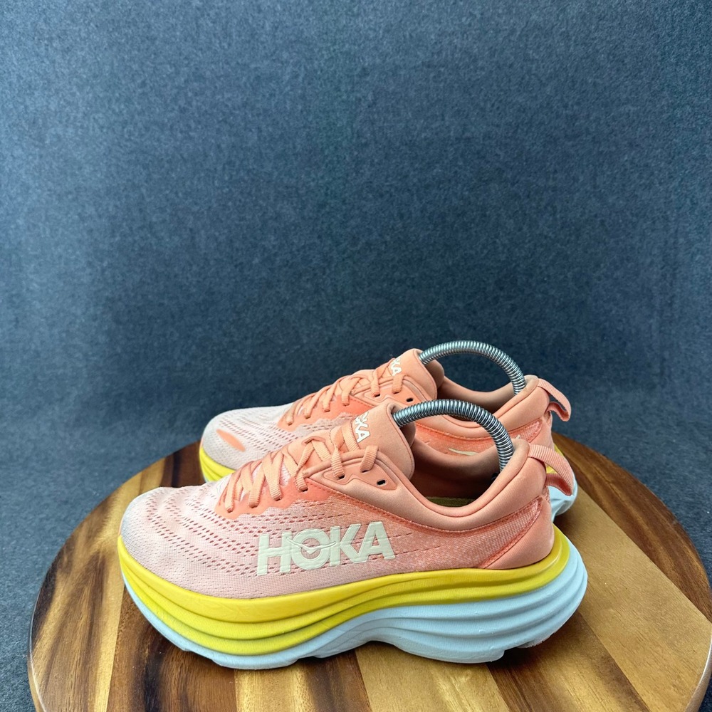 Hoka One One Bondi 8 Shoes Womens Size 8B Peach Orange Running Sneakers 1127952 - Picture 7 of 14
